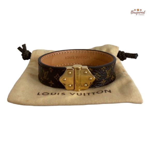 Authentic Louis Vuitton Brown Monogram Nano Coated Canvas Leather Bracelet 17 - Picture 8 of 12